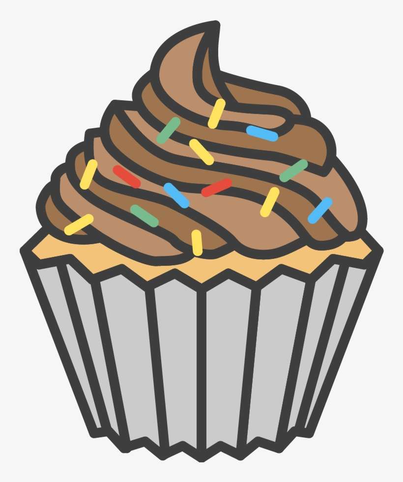Brown Frosting Sprinkled Cupcake Shirt - Cupcake, transparent png download