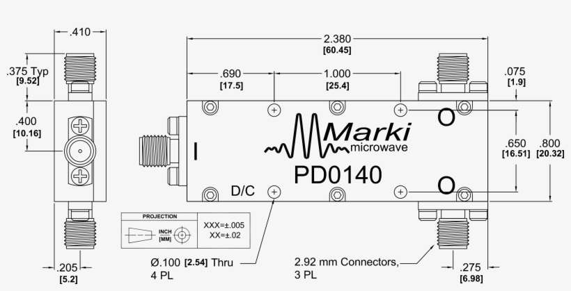 Pd-0140 Power Divider Package Diagram - Diagram, transparent png download