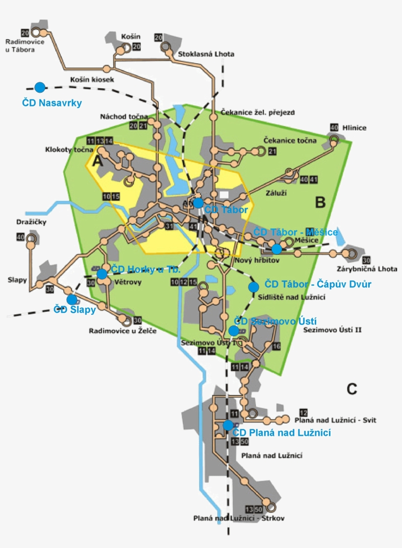 Cz Ids Ta Mapa - Mhd Tábor Zastávky, transparent png download