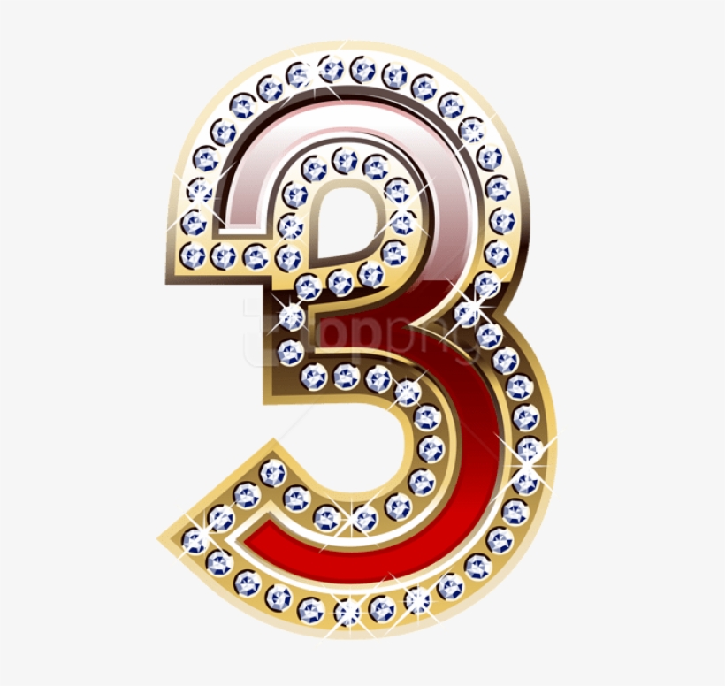 Free Png Gold And Red Number Three Png Images Transparent - Number 3 Red Gold Png, transparent png download