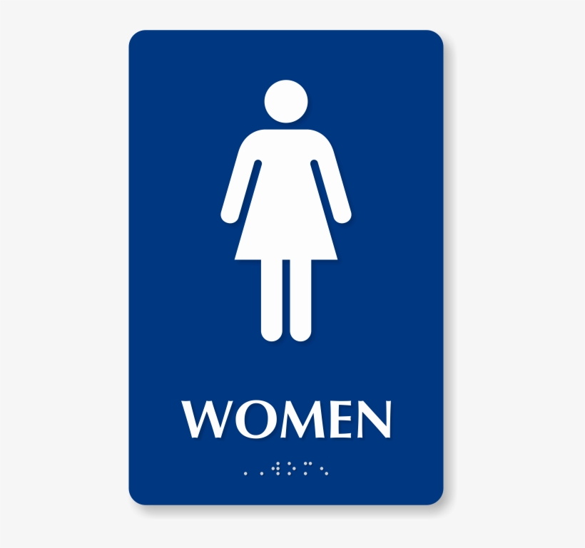 Women Pictogram Braille Restroom Sign - Female Restroom Sign, transparent png download
