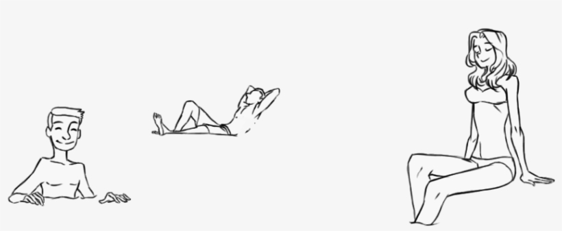 Photo Outline Of People On The Swimming Pool Ofla Rôtisserie - Sketch, transparent png download