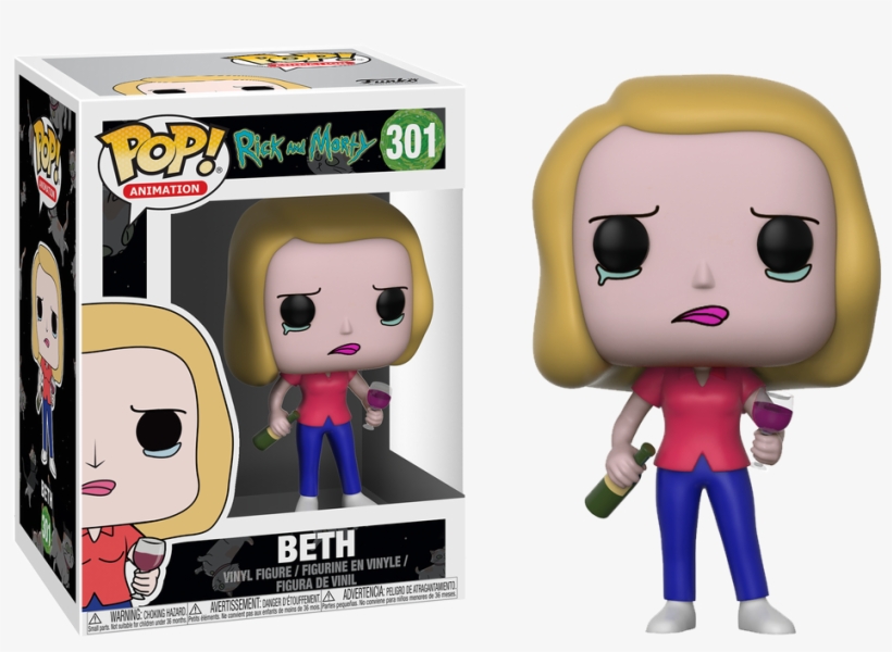 Pop Figure Rick And Morty Beth With Wine Glass - Funko Pop Rick And Morty Beth, transparent png download