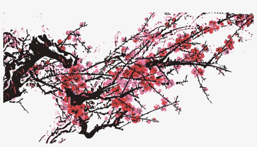 Picture Stock Plum Blossom Painting Wind Flowers Sheng - Chinese Plum Blossom Vector, transparent png download