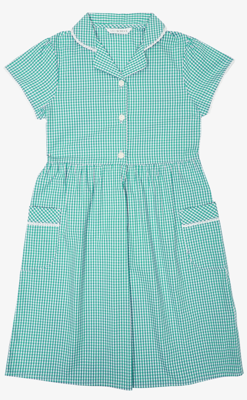 Green Girls Classic Gingham Dress - Blouse, transparent png download