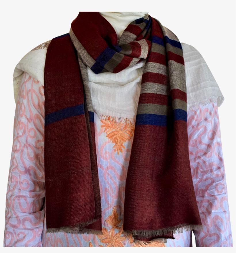 Gi Kashmir Pashmina Tri- Colour Khudrang Alternate - Stole, transparent png download