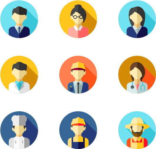 Vector Transparent Flat Circular Icon Family Icons - Avatar Icon Png (600x564), Png Download