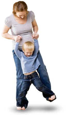 Your Family Eczema - Child Walking On Parents Feet (310x450), Png Download
