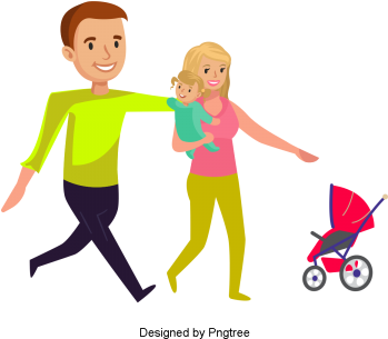 Beautiful Cartoon Lovely Hand Painted Love Happy Family - Cartoon (360x360), Png Download