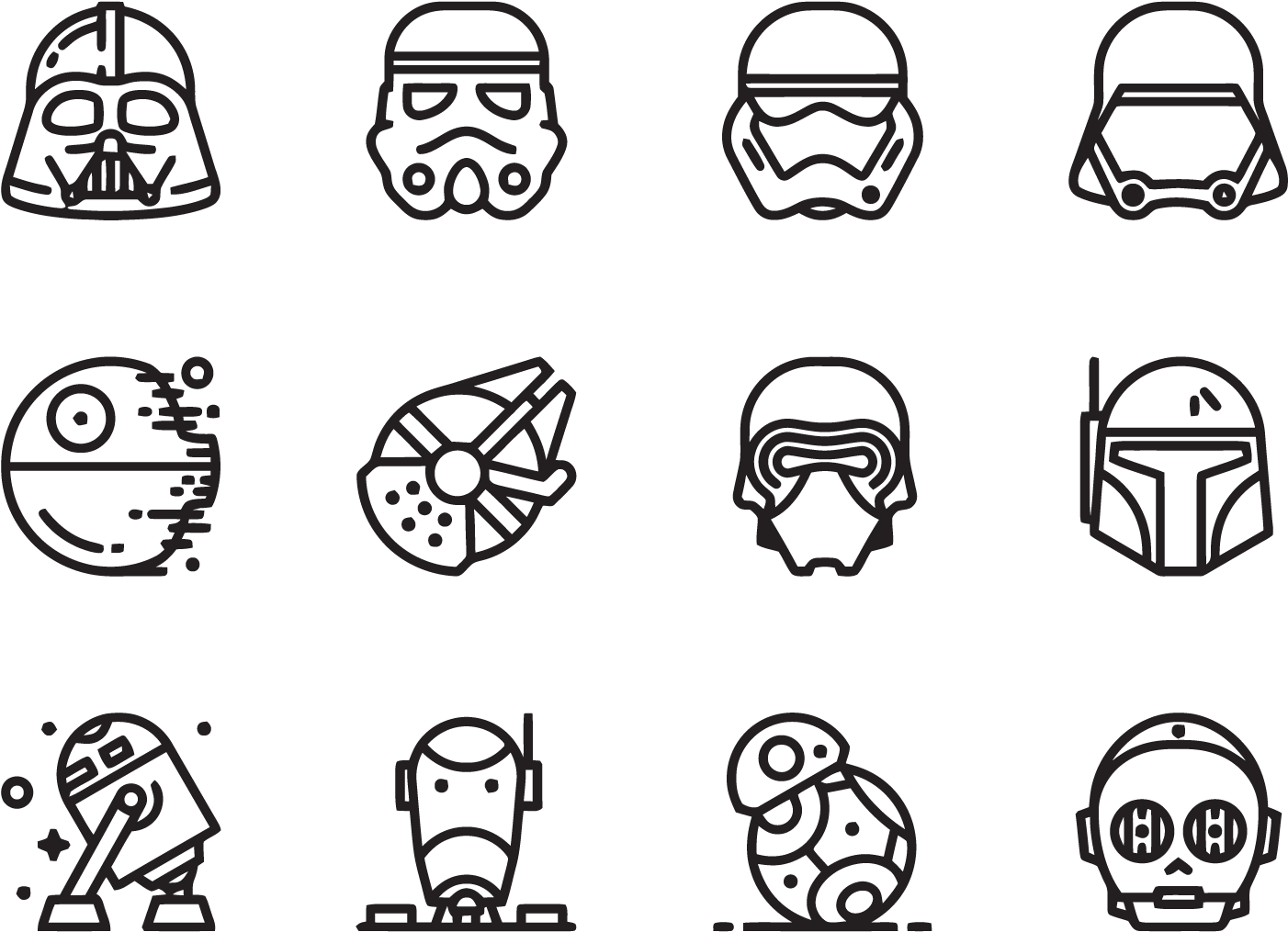 Event Header, Or Create Custom Graphics For Your Place - Darth Vader Outline Tattoo (2000x1442), Png Download