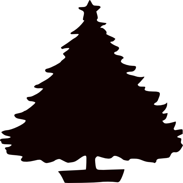 Black Christmas Tree Silhouette Clip Art At Clker Com - Charlie Brown Christmas Wishes (600x600), Png Download