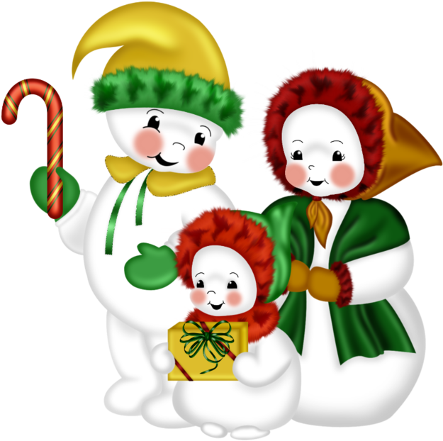 Snowman Family Clip Art - Snowman Family Png (658x700), Png Download