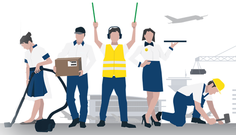 Airport Clipart Airport Staff - Airport Ground Staff Hd (485x278), Png Download