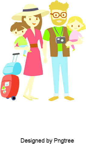 Cartoon Happy Family Design Pattern, Cartoon, Hand - Clip Art Travel Family (640x640), Png Download