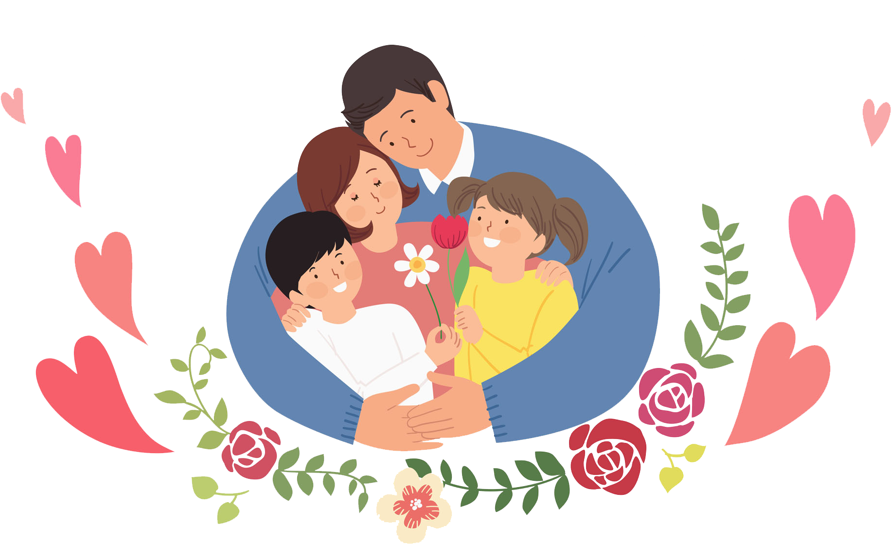 Family Loving Each Other (2212x1580), Png Download