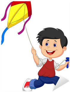 Fly A Kite Cartoon (400x400), Png Download