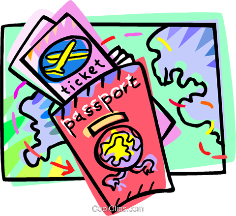 Passport And Tickets Royalty Travel Clipart Itinerary - Clip Art Passport (480x439), Png Download