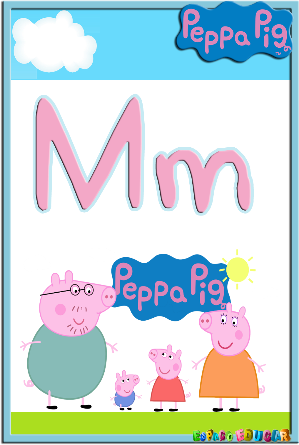Alfabeto De Peppa Pig Y Su Familia - Peppa Pig Family Gif (1131x1600), Png Download