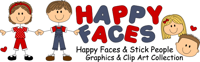 Happy Family Icon - Happy Faces And Stick Figures (686x212), Png Download