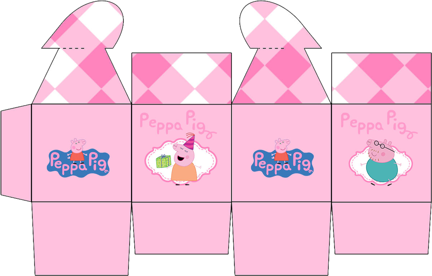Peppa Pig Free Printable Box With Heart Closure - Caixinha Peppa Pig Para Imprimir (1600x1256), Png Download