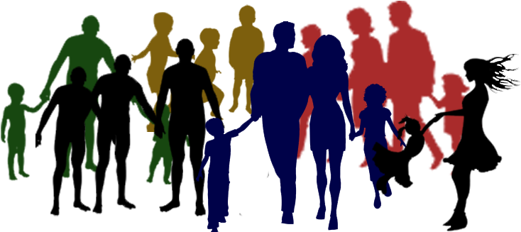 Extended Family Clipart Png - Extended Family Silhouette Family (737x396), Png Download