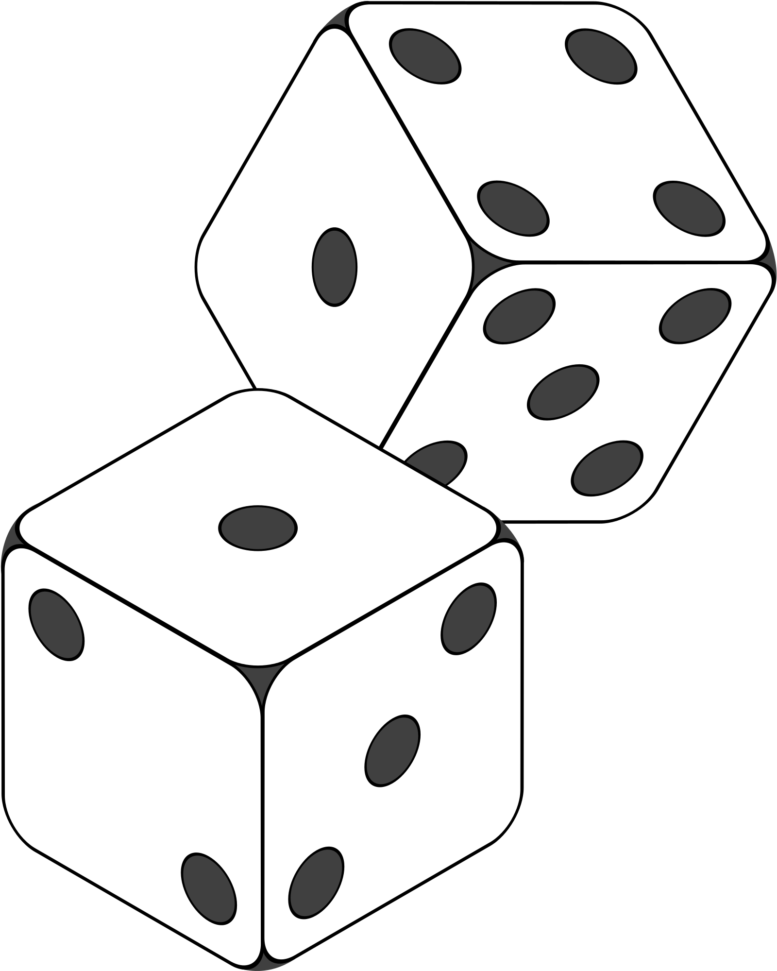 Dice Tattoo - Dice Clipart Black And White (600x600), Png Download