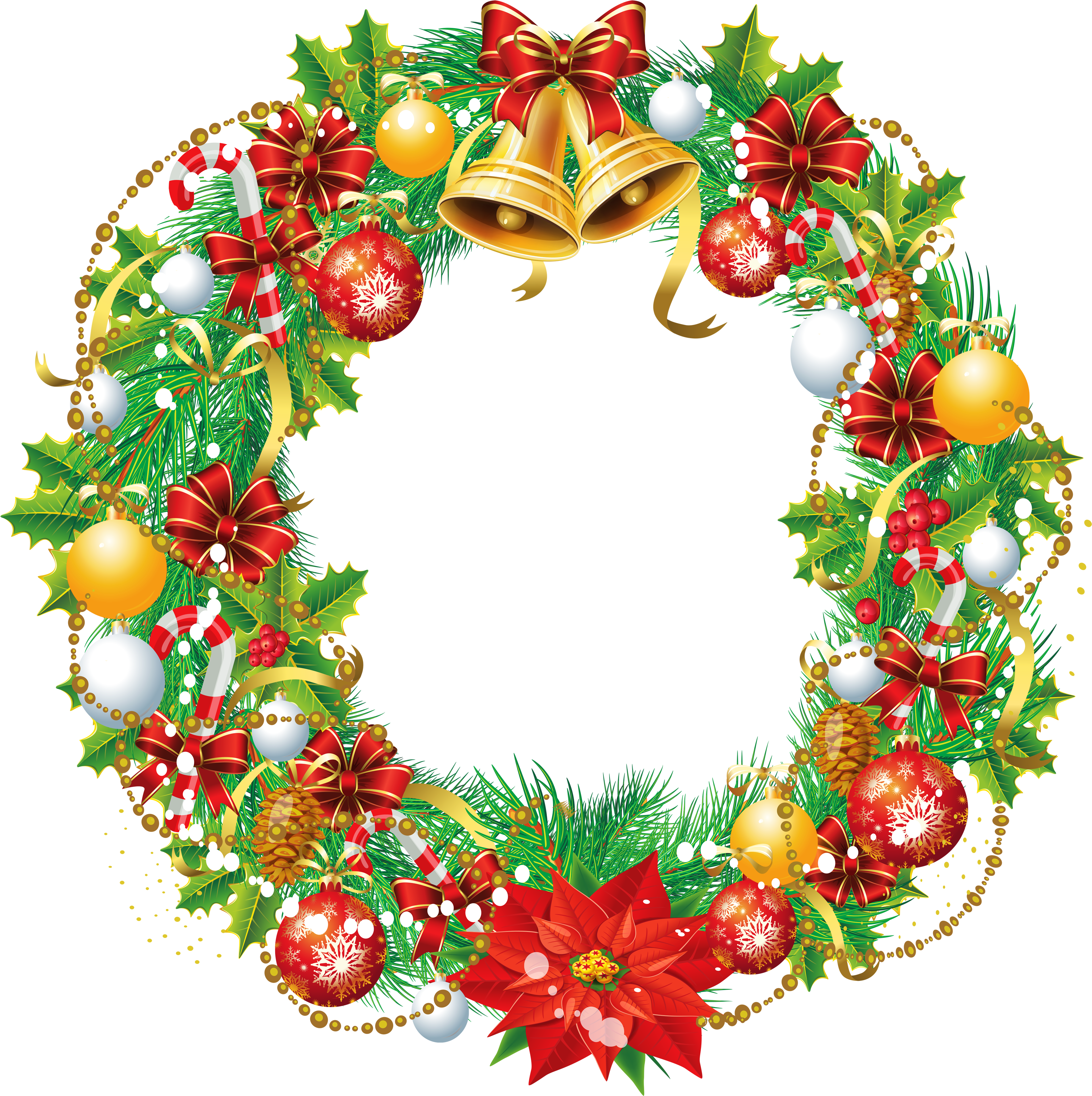 Png Download Transparent Wreath Png Picture Gallery - Transparent Christmas Garland Png (3500x3506), Png Download