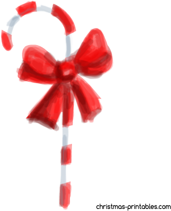 Candy Cane Clip Art In Watecolor - Candy Cane (450x450), Png Download