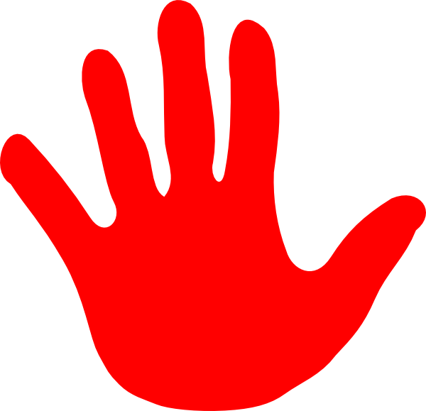 Hand Stop Sign Clipart - Left Hand Clipart (600x579), Png Download