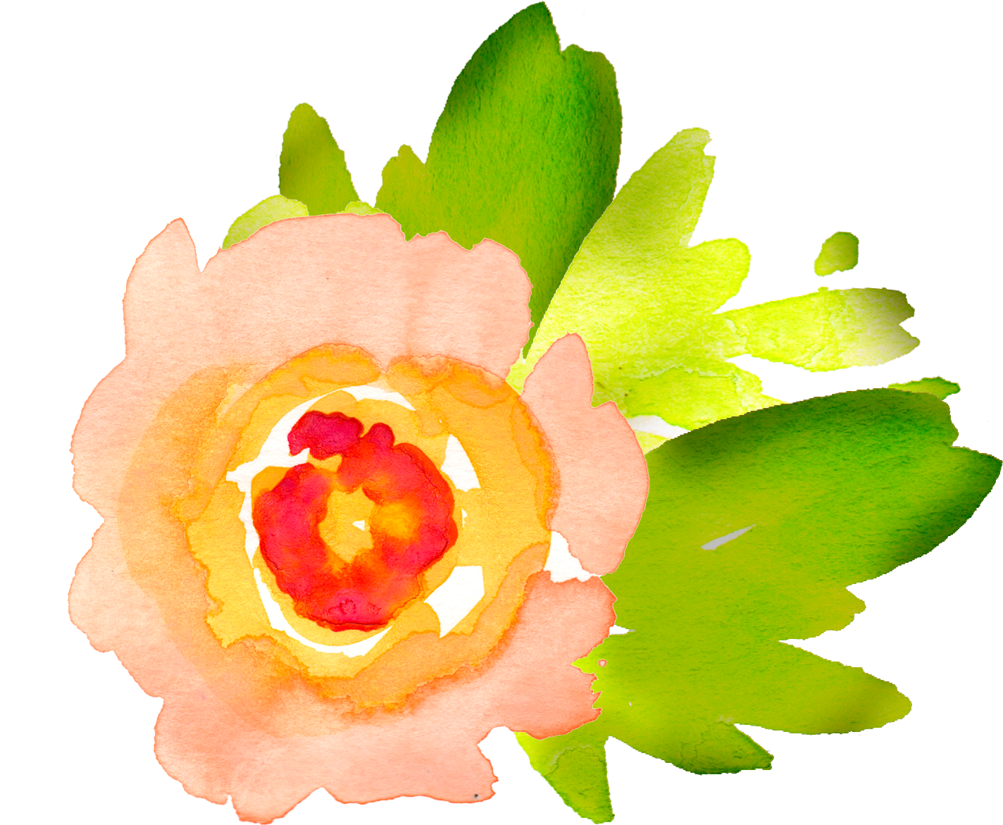 Free Watercolor Floral Elements- Pretty - Watercolor Flowers Clipart Transparent (1515x1398), Png Download