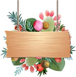 Tropical Fruits Decoration With Leaves Wooden Hanging, - Fruit (360x360), Png Download