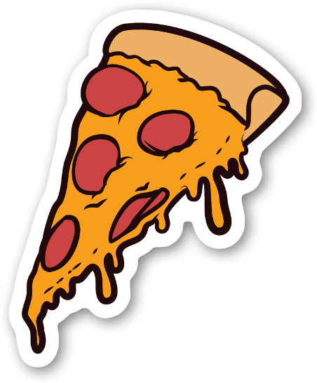 Pizza Slice Sticker - Slice Of Pizza Cartoon (505x600), Png Download