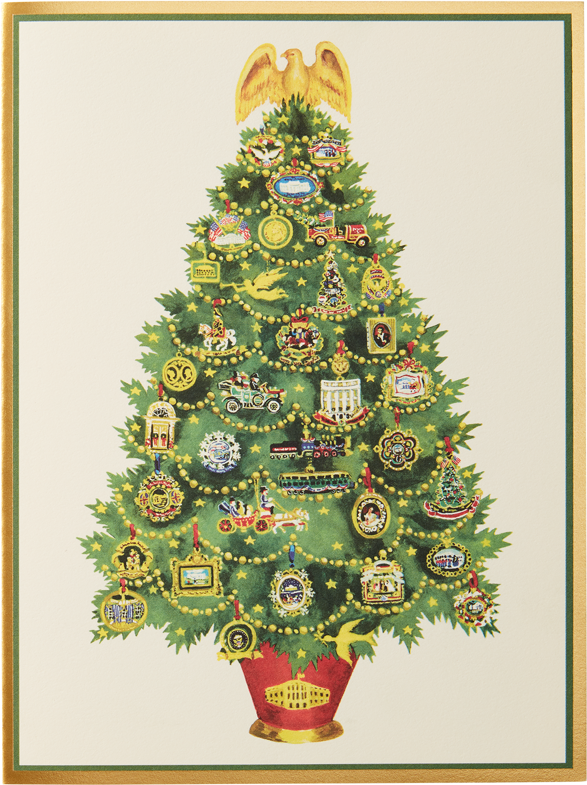 White House Ornaments Christmas Cards - White House Christmas Tree (700x700), Png Download