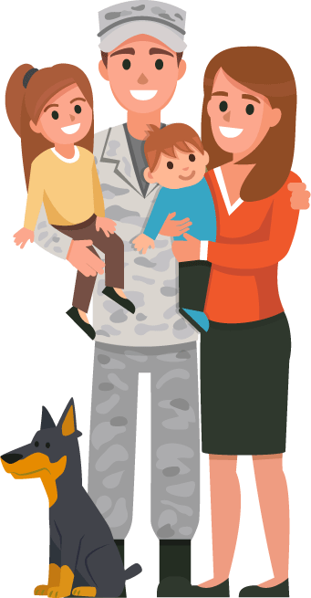Mercury Auto Transport - Military Family Clipart (341x655), Png Download