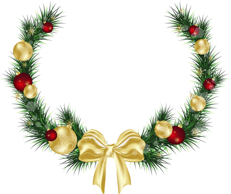 Christmas Pine Decoration Png Picture - Christmas Decorations Png (769x662), Png Download