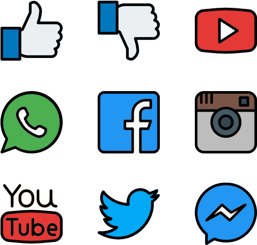 Social Media Icons - Web Design (600x564), Png Download