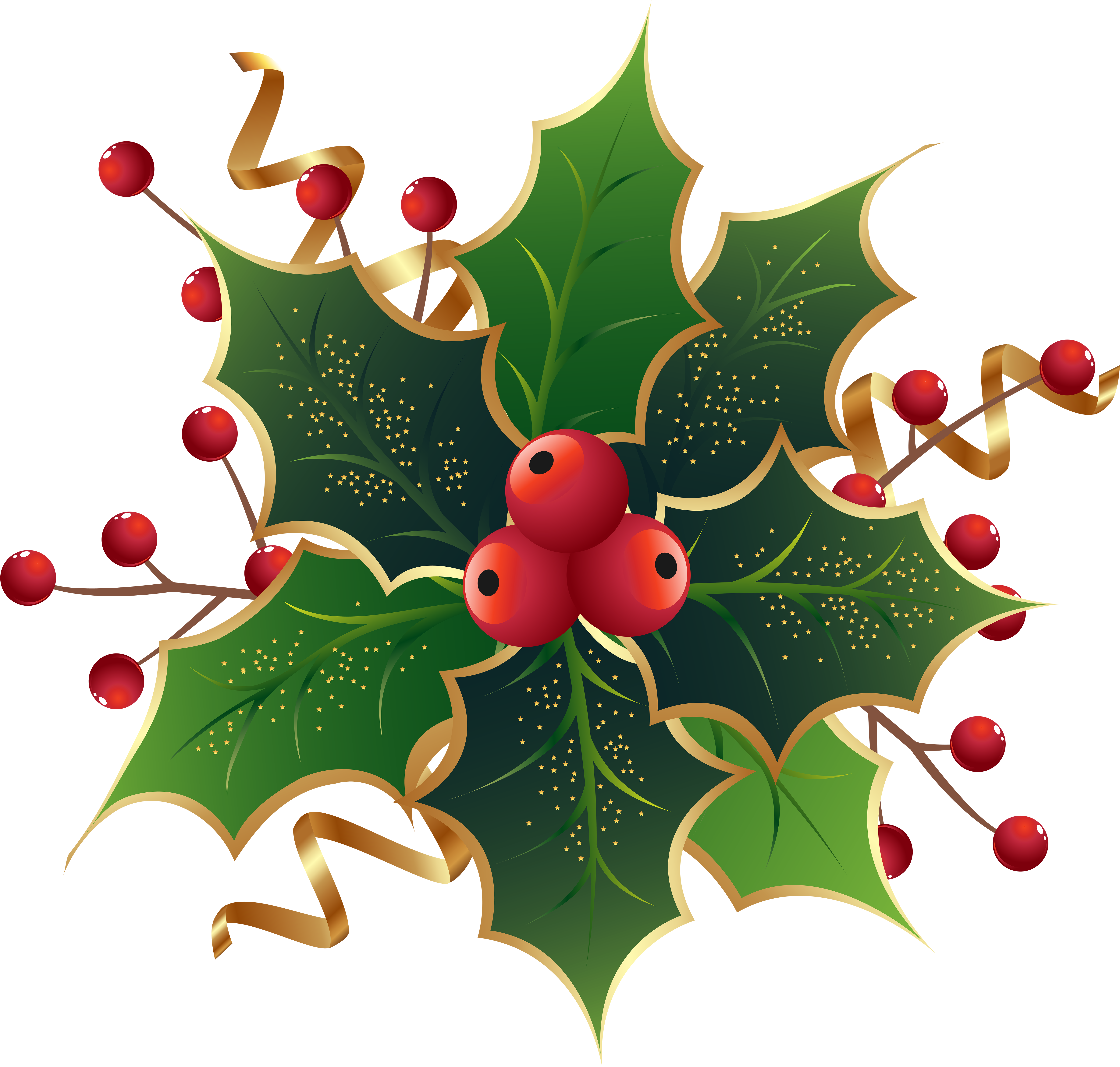 Christmas Holly Mistletoe Png Clip Art Image - Christmas Holly Transparent Png (600x572), Png Download