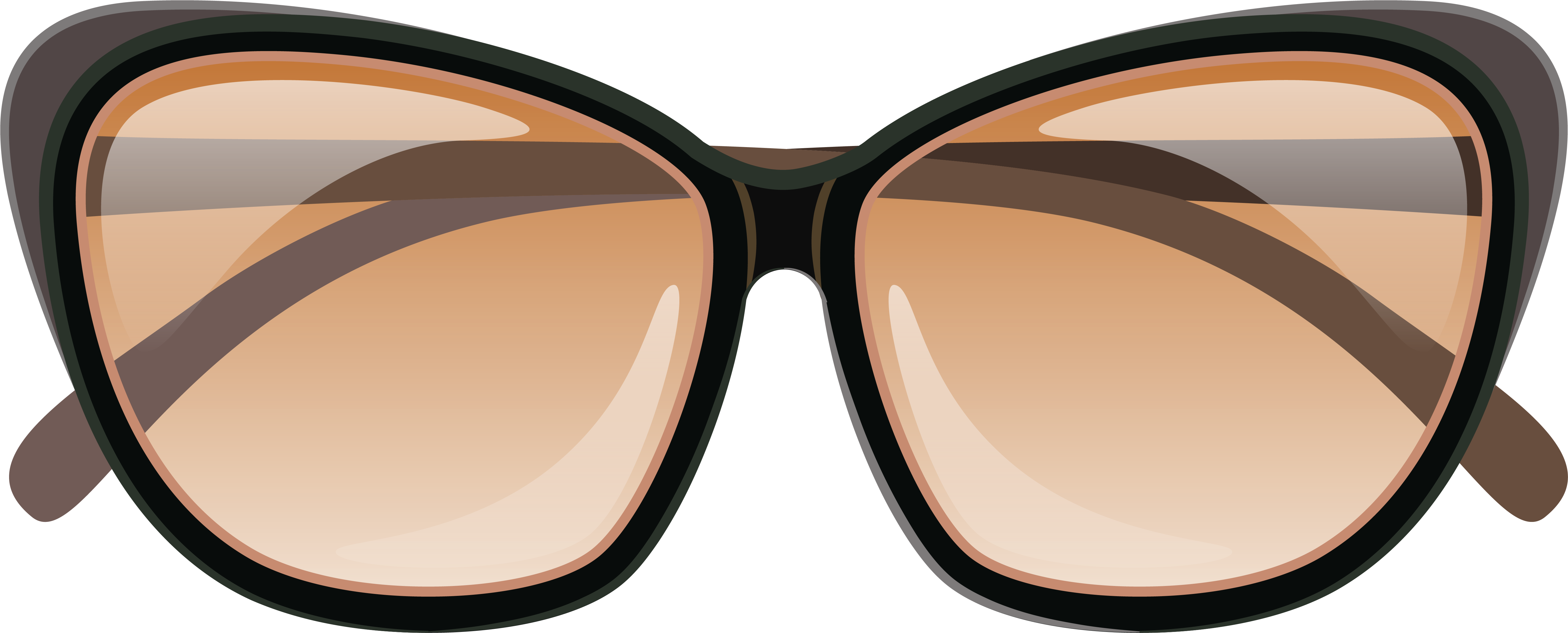 Brown Sunglasses Png Clipart Image - Syzet Optike Sipas Formes Se Fytyres (5826x2423), Png Download