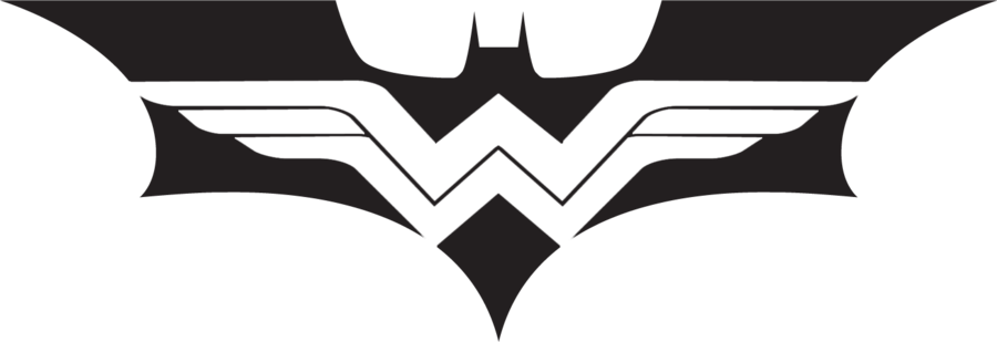 Batman Wonder Woman Logo (900x309), Png Download