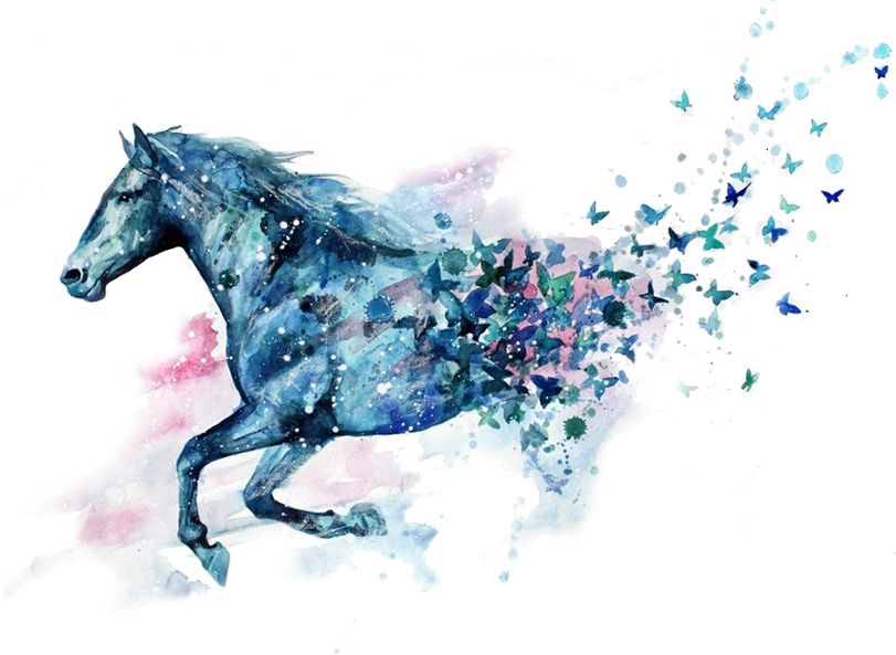 Communication Digitale - Watercolor Horse (811x593), Png Download