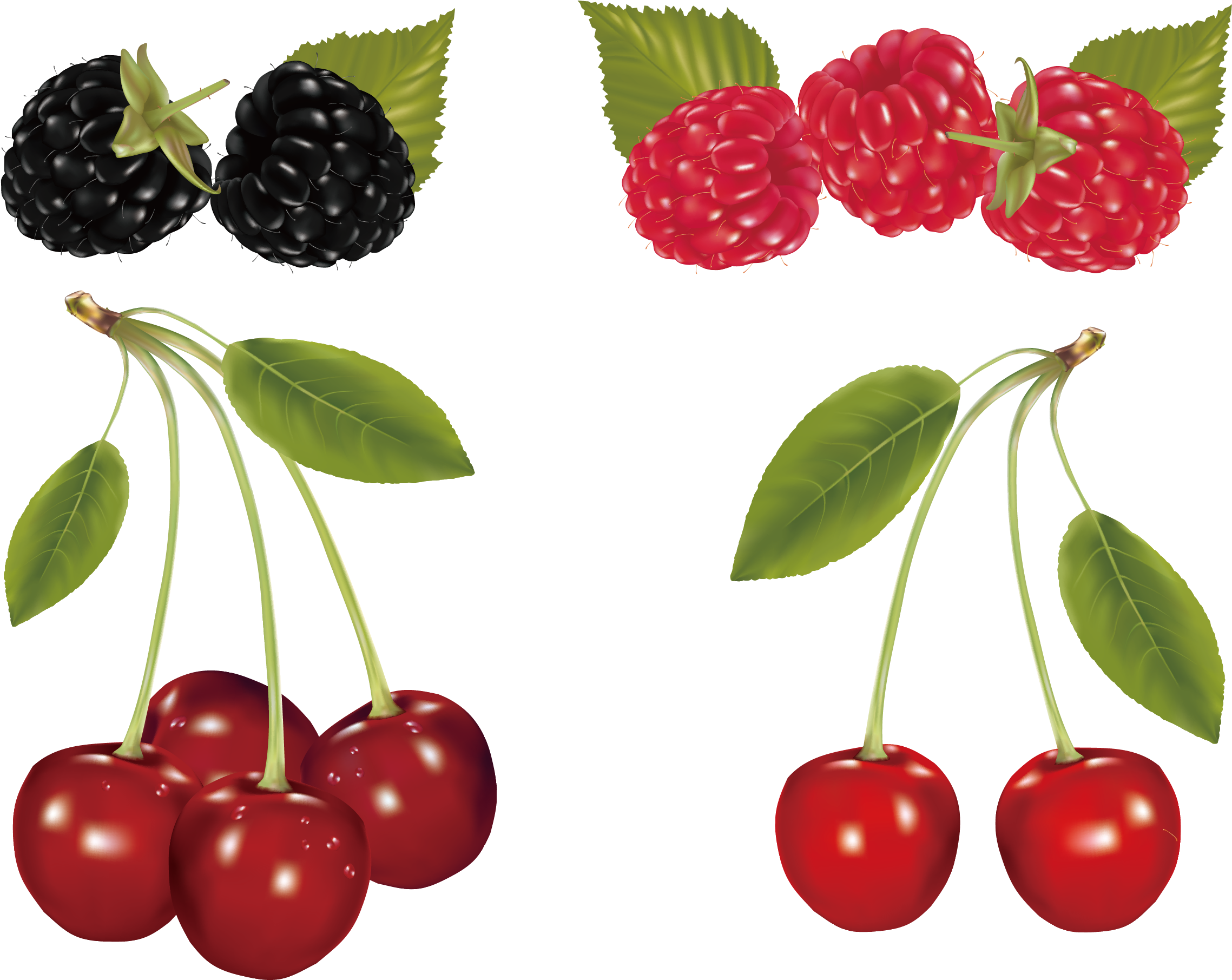 Cherry Fruit Clip Art - Cherries Clip Art (2419x1829), Png Download
