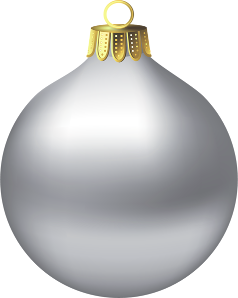 Transparent Christmas Silver Ornament Clipart Winter - Silver Ornament Clip Art (478x600), Png Download
