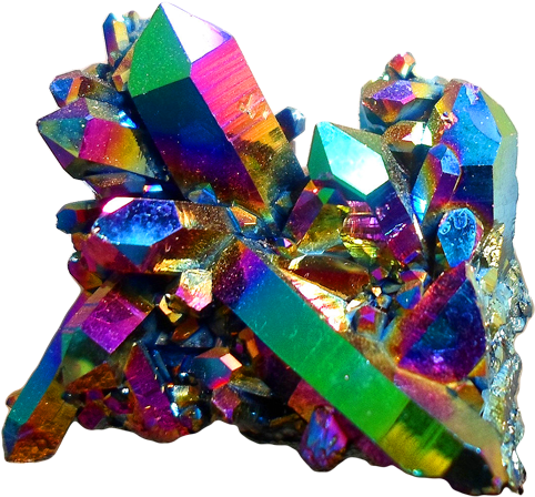 Jpg Black And White Stock Titanium Quartz Crystals - Rainbow Colored Crystal (500x451), Png Download