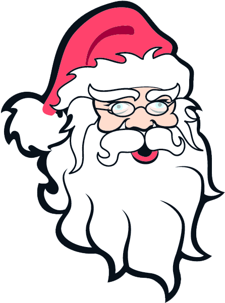 Father Christmas Face Clipart - Santa Claus Head Png (550x605), Png Download