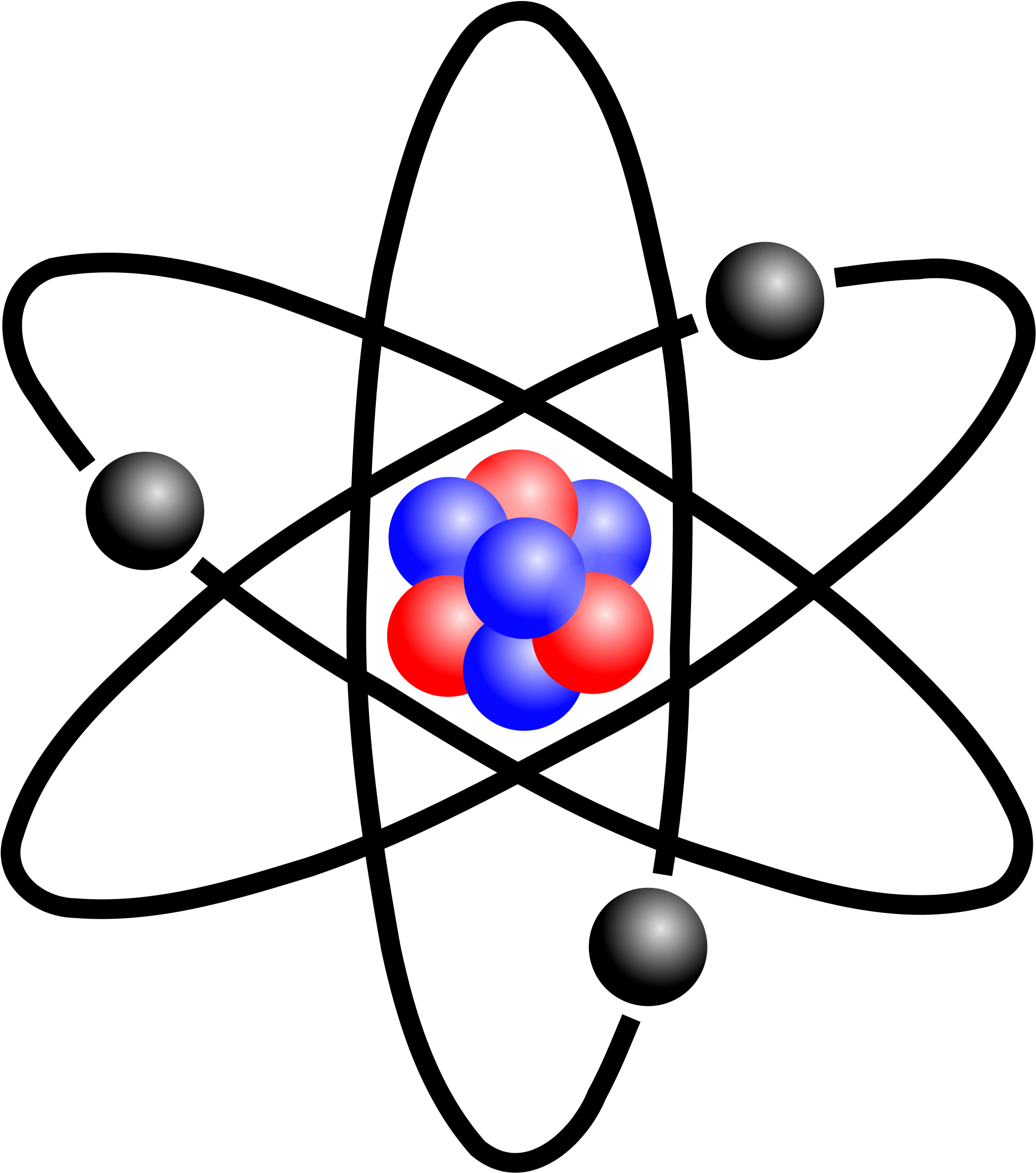 Stylised Lithium Atom - Rutherford Atom Model Gif (2000x2259), Png Download