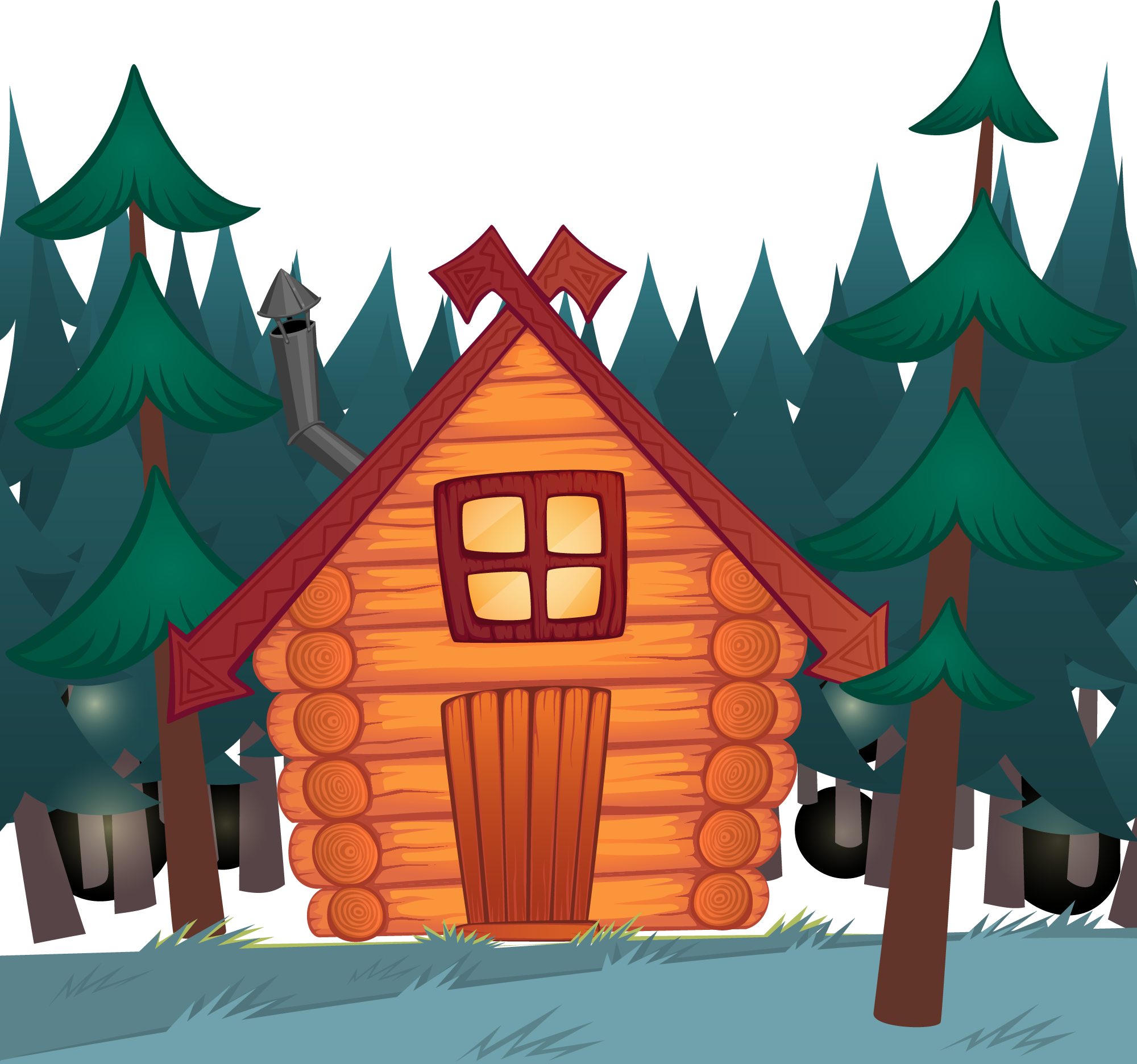 Log Cabin Cartoon Royalty - Shack Cartoon (2000x1872), Png Download