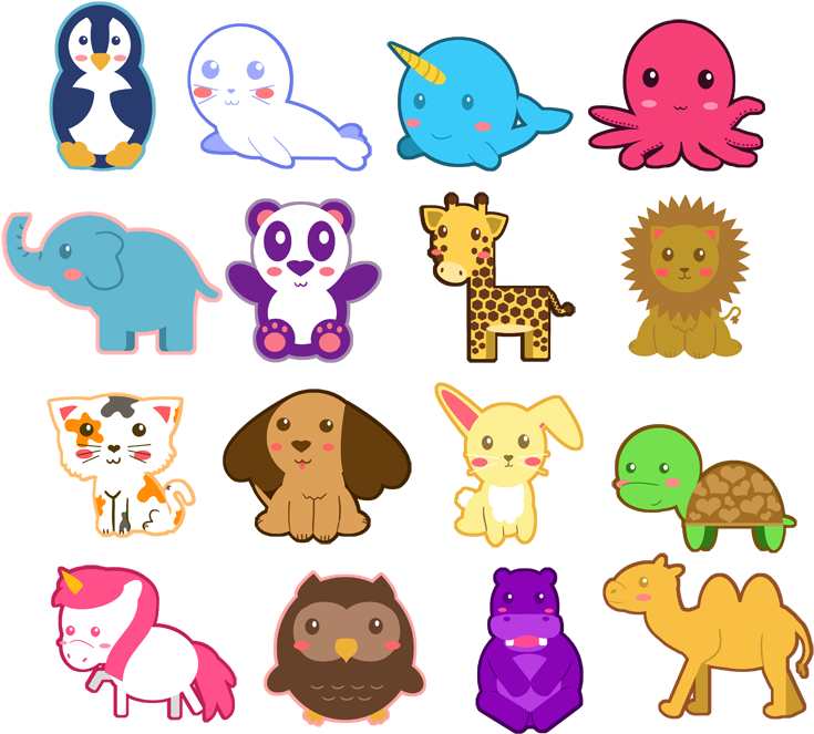 Hippo Clipart Easy Cartoon - Chibi (772x709), Png Download