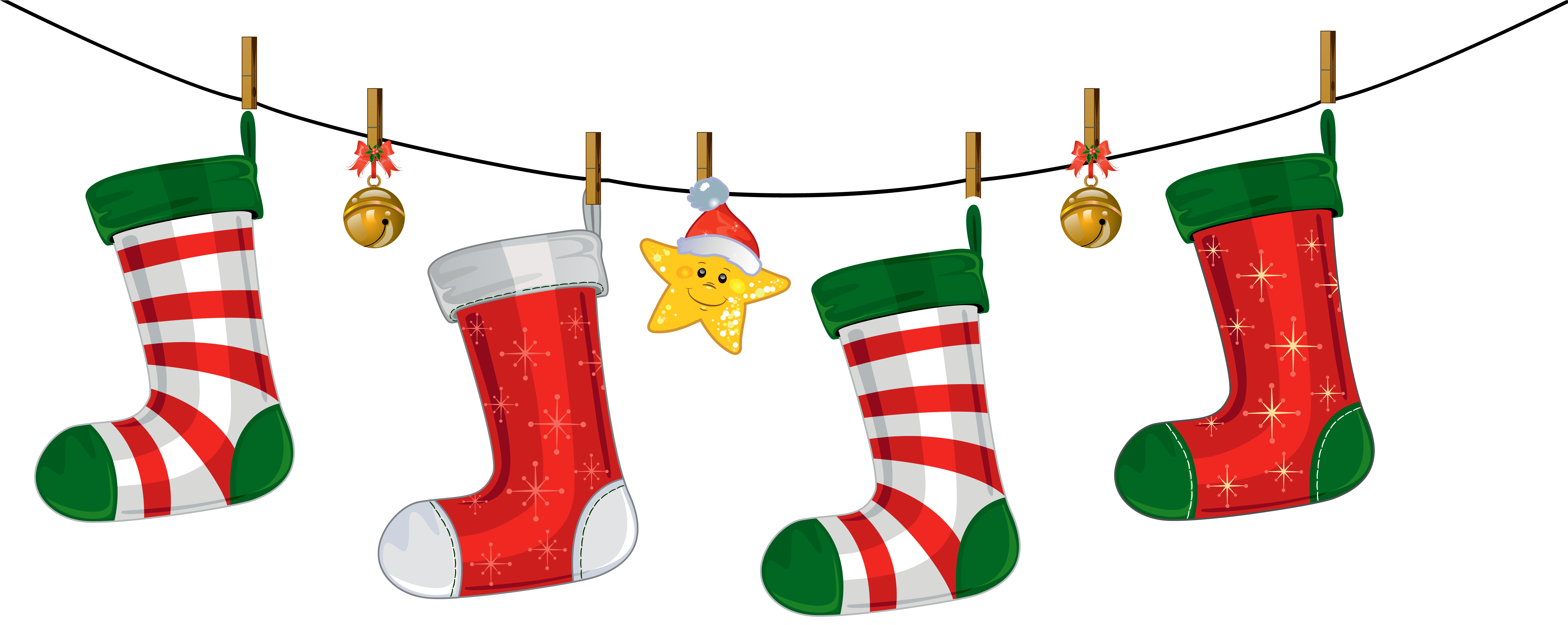 Christmas Decorations Cliparts - Christmas Decorations Clipart (5825x2372), Png Download