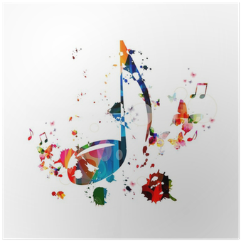 Colorful Music Background Poster - Music (400x400), Png Download