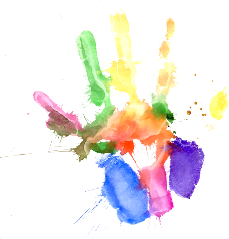 Raise Your Hands Against Racism - Handprint Vector Colored (800x800), Png Download